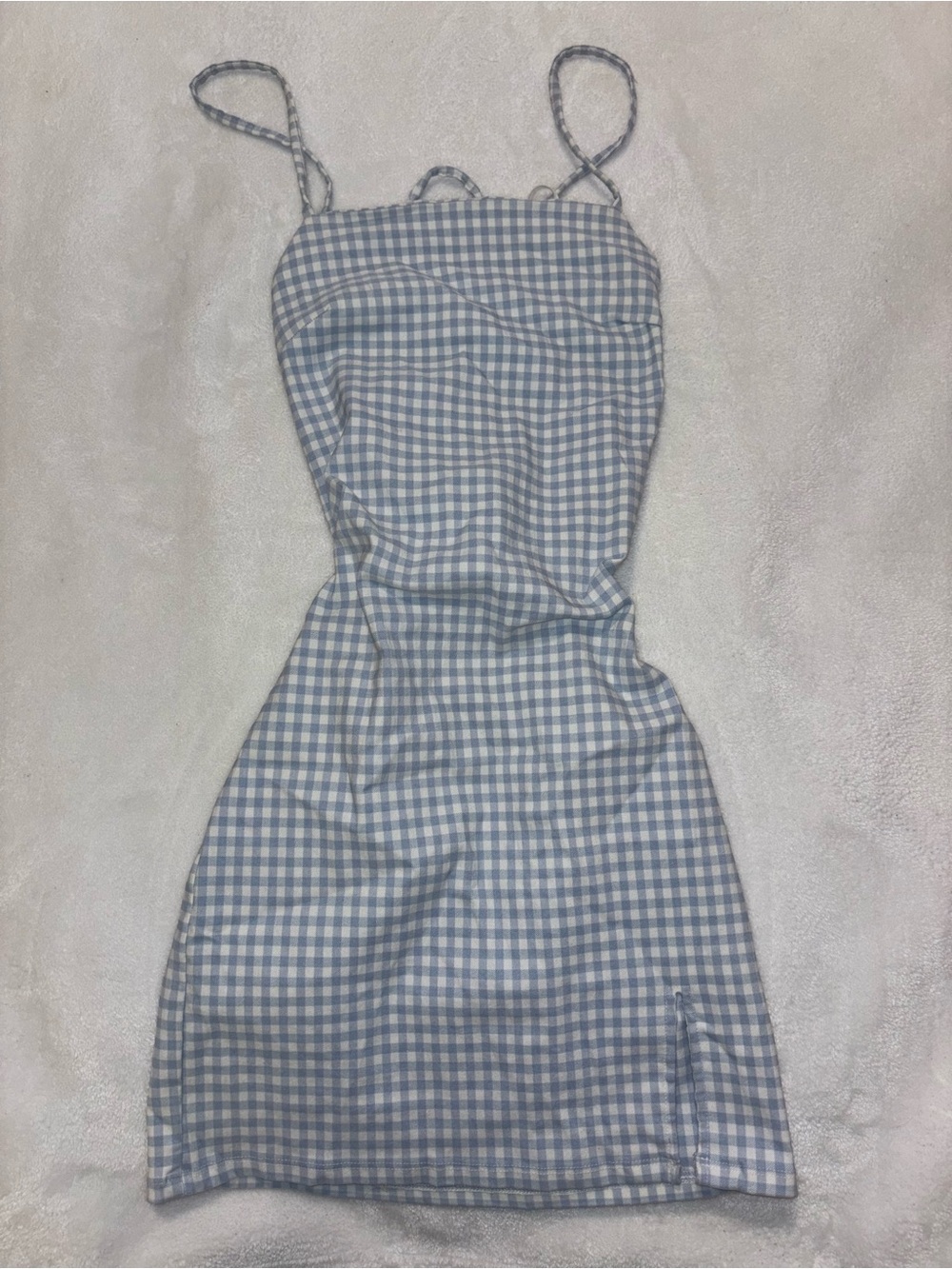 NWT Garage white/blue gingham mini dress in size XS